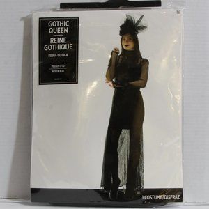 Adult Party City Black Gothic Queen Costume Women's Medium Size 8-10